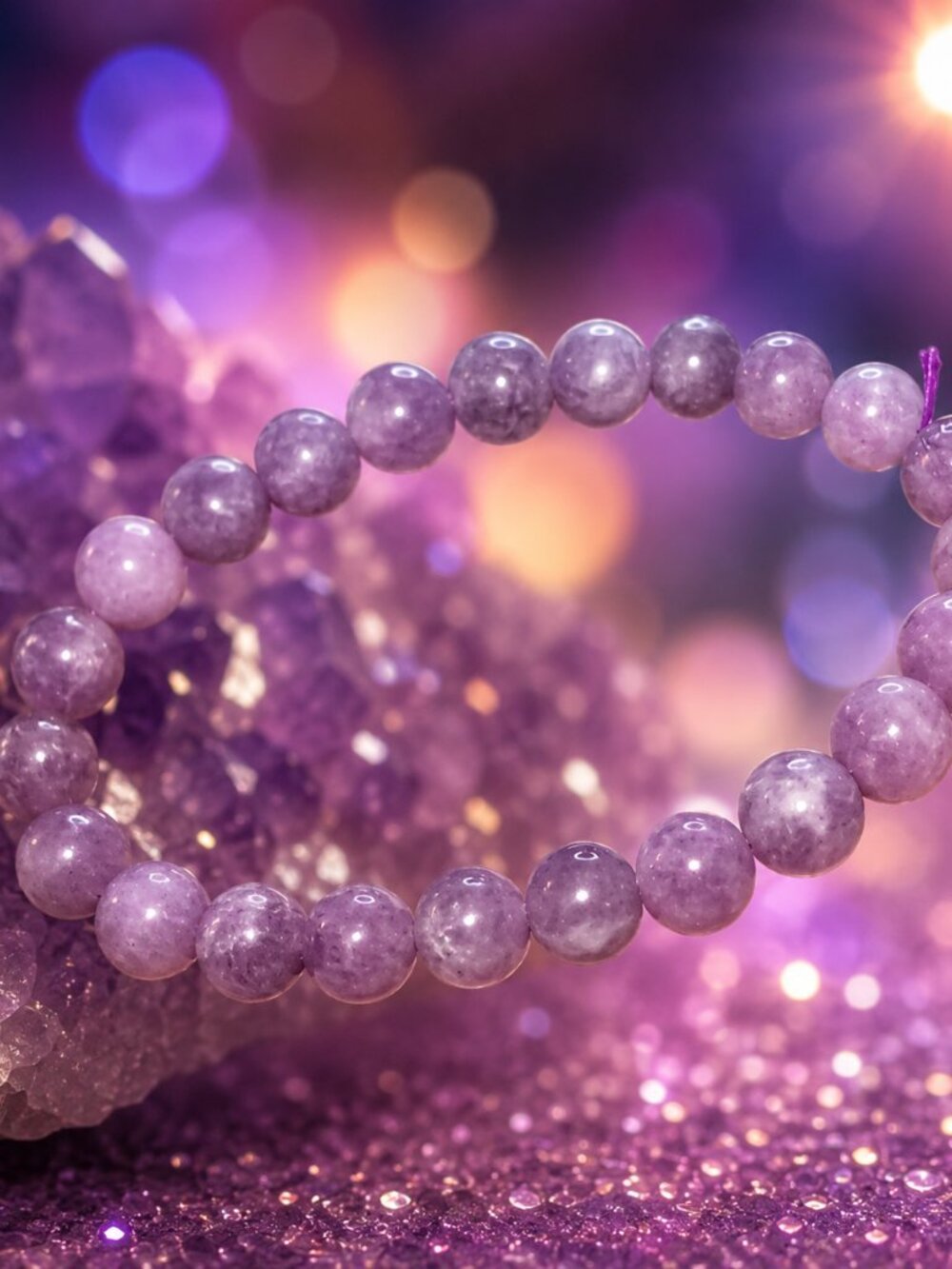 Lepidolite Beaded Bracelet